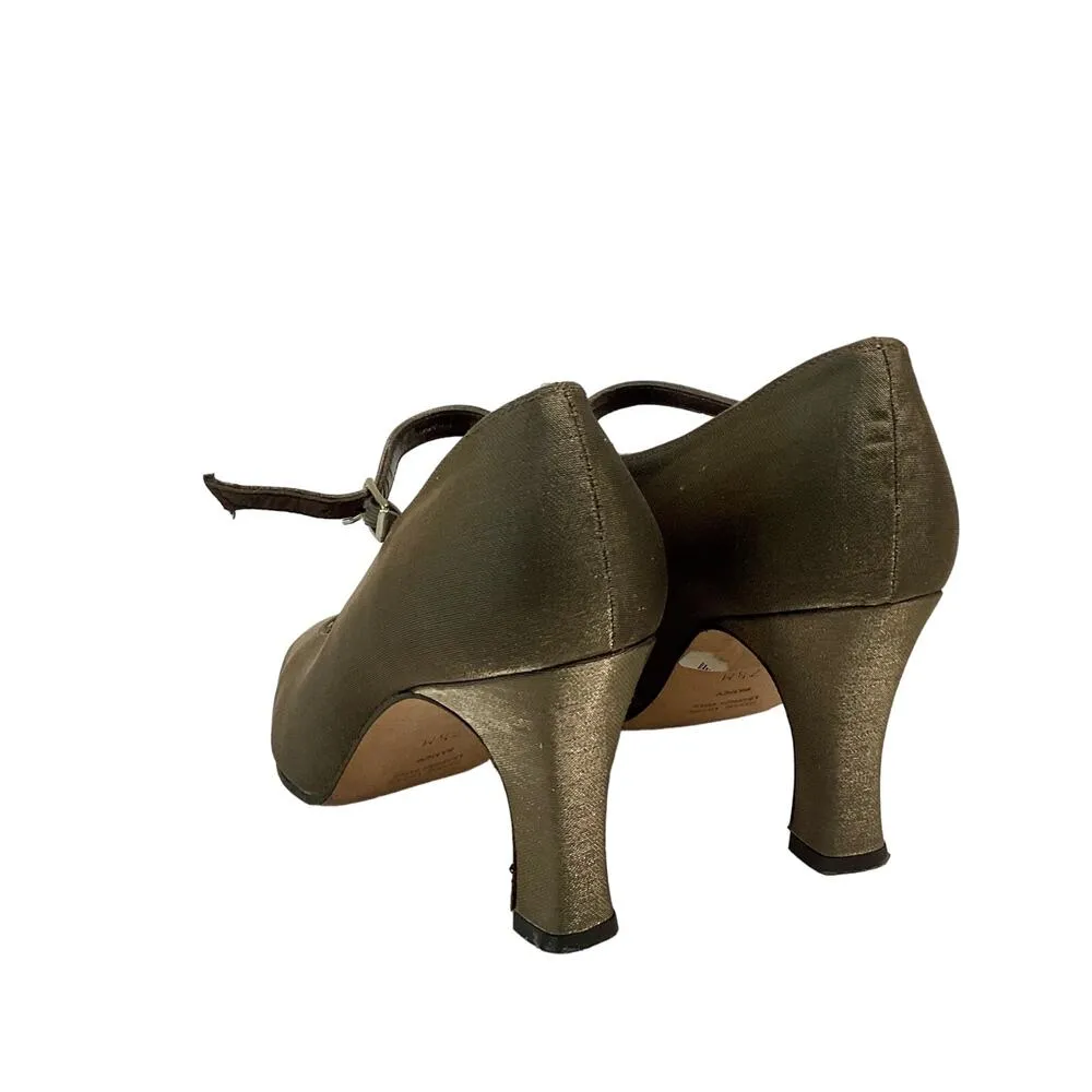 Etienne Aigner Gold Satin Pumps - Image 4