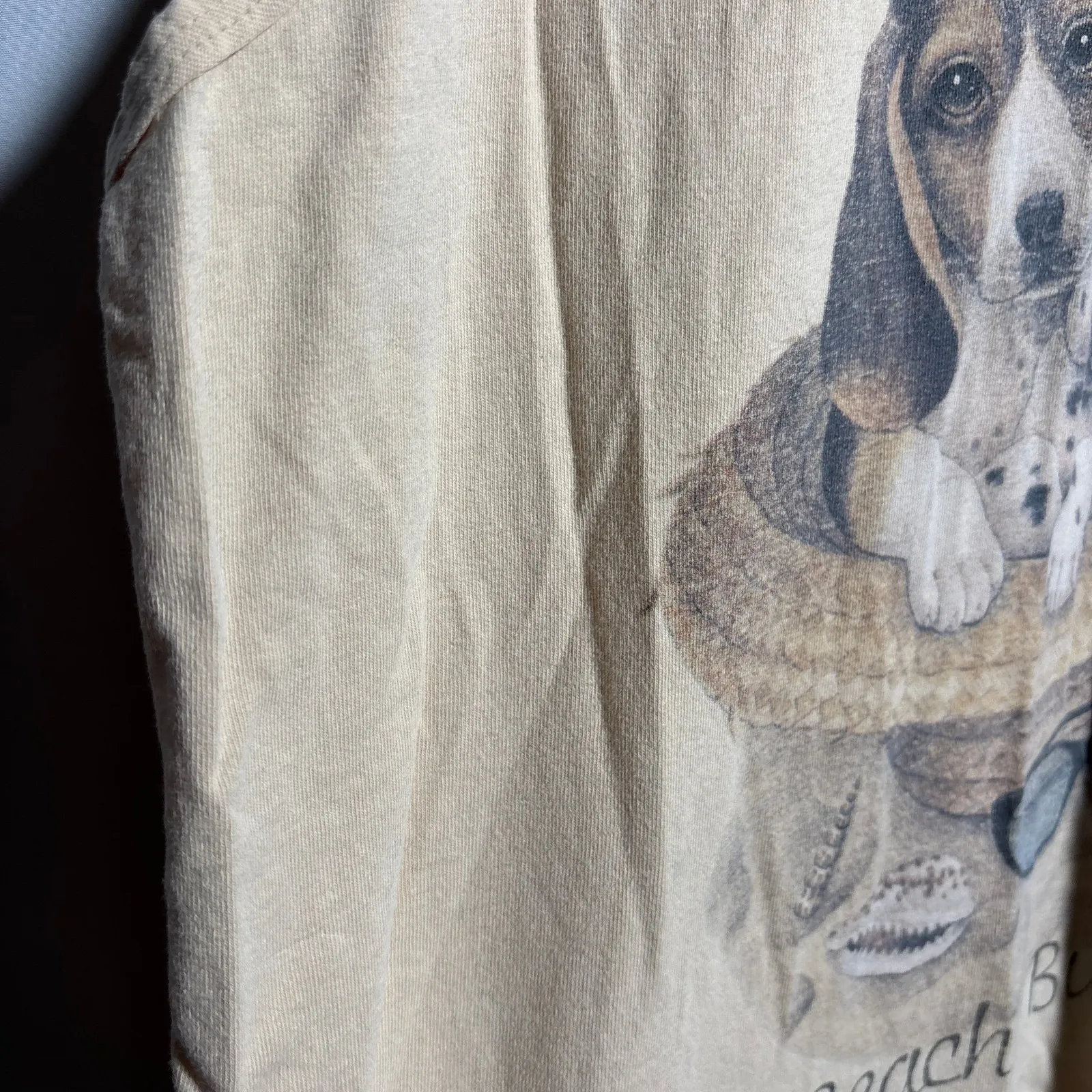 VTG‎ Beach Bums Puppy Dogs Graphic Tank Top Coastal Grandma Core Retro Cotton L Yellow Size L - Image 6