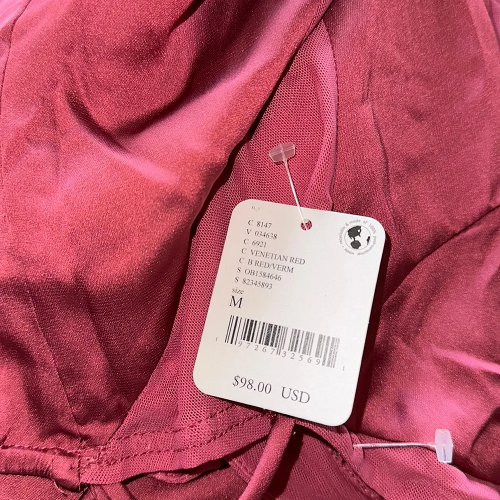 NWT Free People X Intimately FP City Cool Midi Slip Dress In Venetian Red - Image 4