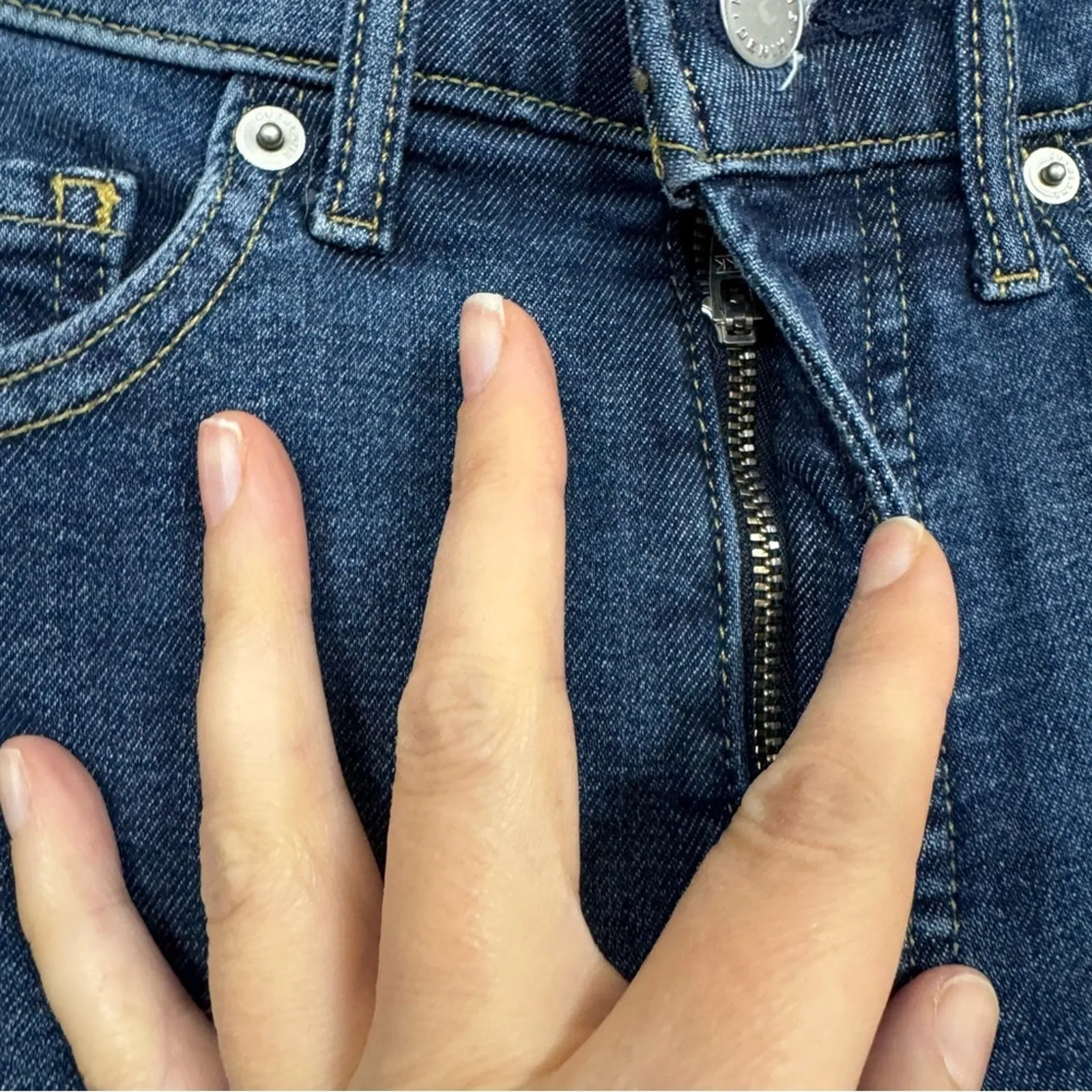 Everlane The Way High Skinny Jeans Womens 27 Blue Classic Denim Fall Zip Fly - Image 7