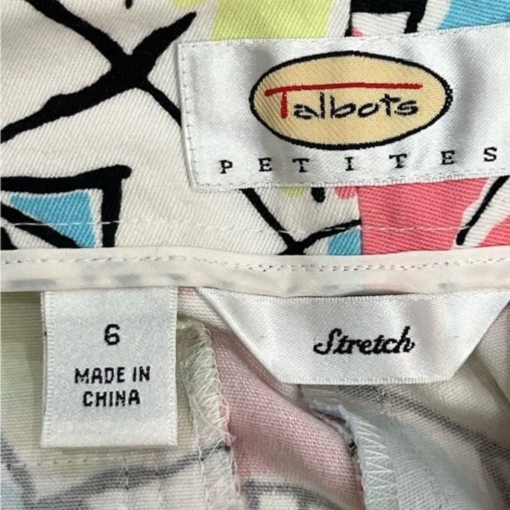 Talbots Colorful Geometric Cropped Pants Size 6 - Image 11