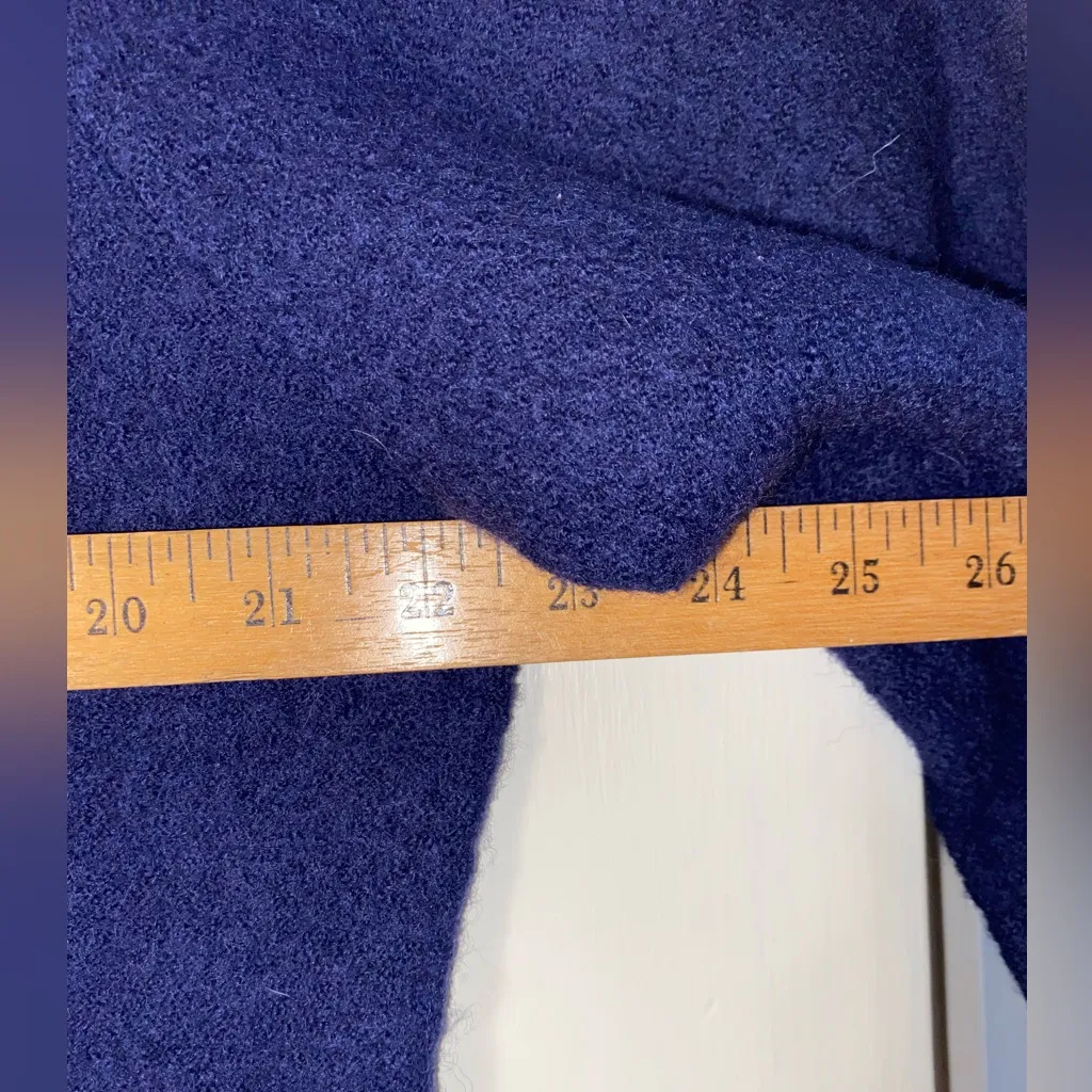 Appleseed's Blue 100% Wool PXL Jacket/Coat Blazer Band Collar Button Plus Size undefined - Image 4