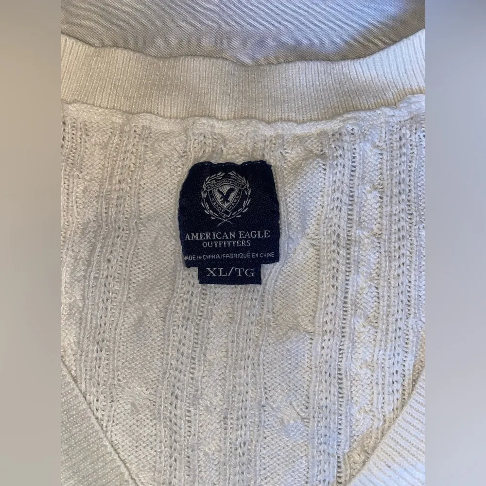 y2k white knit v neck sweater - Image 4