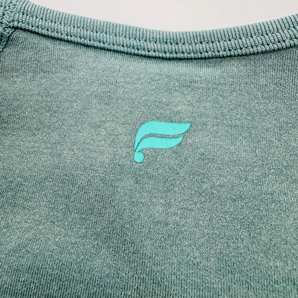 Fabletics Sync Seamless Long-Sleeve Top L Teal Base Layer - Image 8