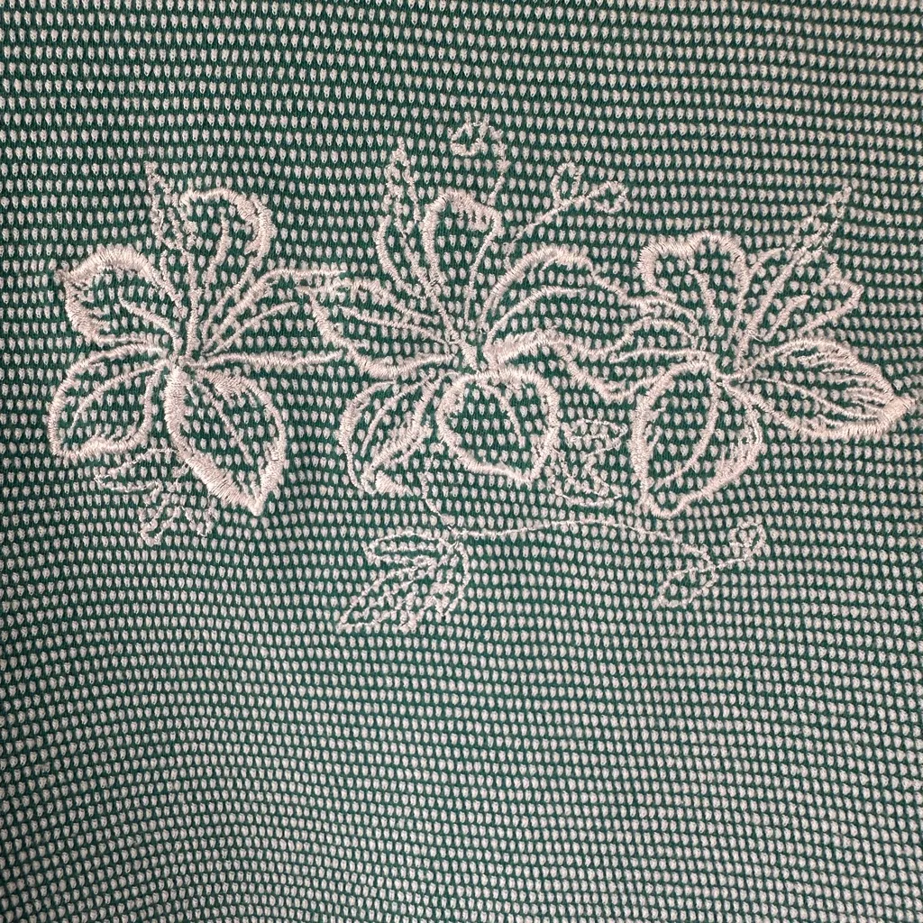 Nina St. Claire Vintage Floral Embroidered Knit Top Seafoam Green Size Small Blue - Image 2