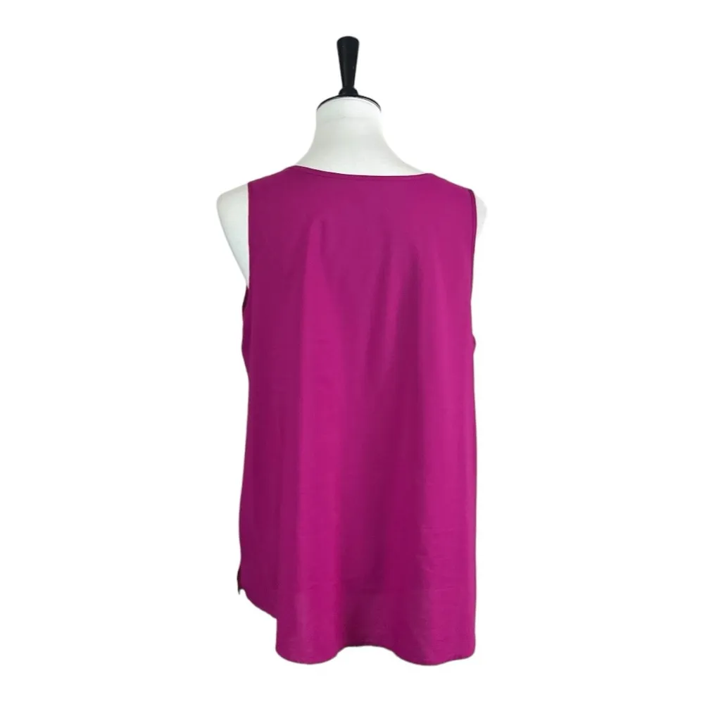 Time & Tru Short Tank 2 Piece Set Blue Floral Hot Pink Women’s Size Large 12/14 - Image 7