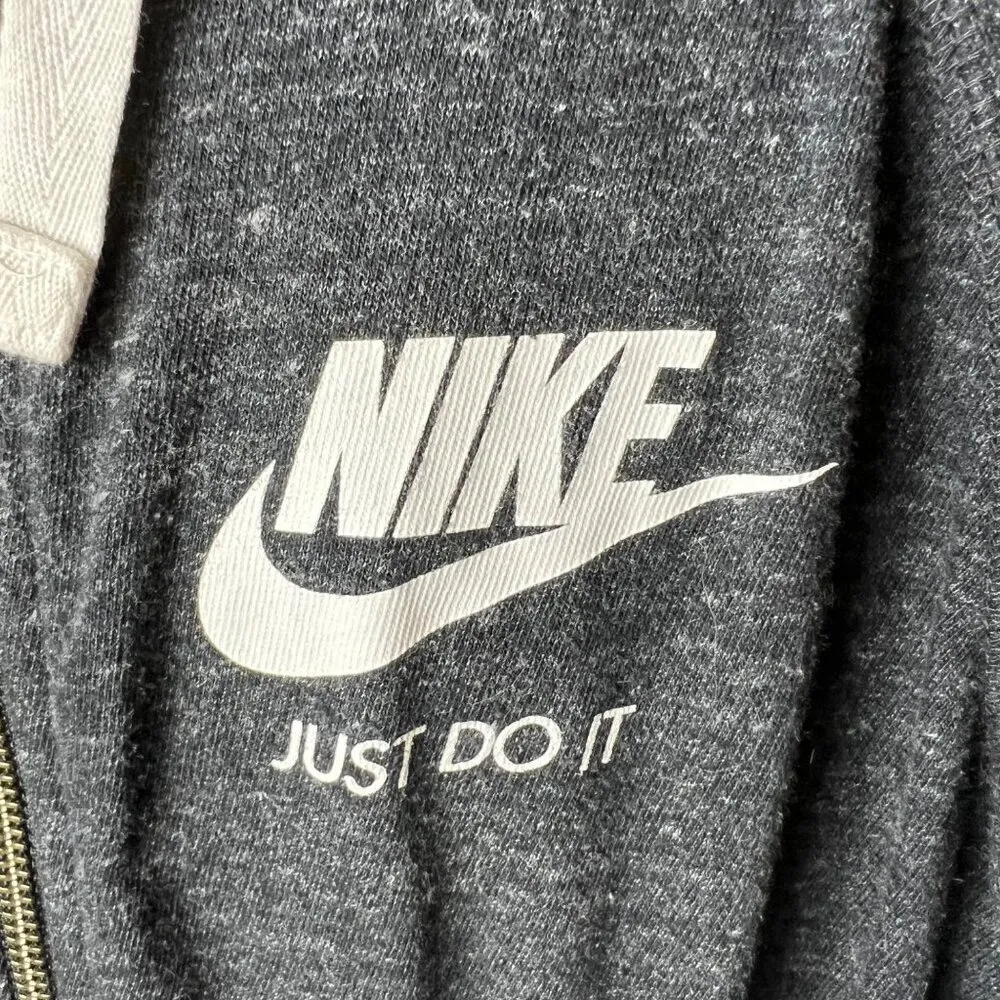 Nike Women Full‎ Zip-Up Light Hoodie Speckled gray Size XS Logo Swoosh - Image 4