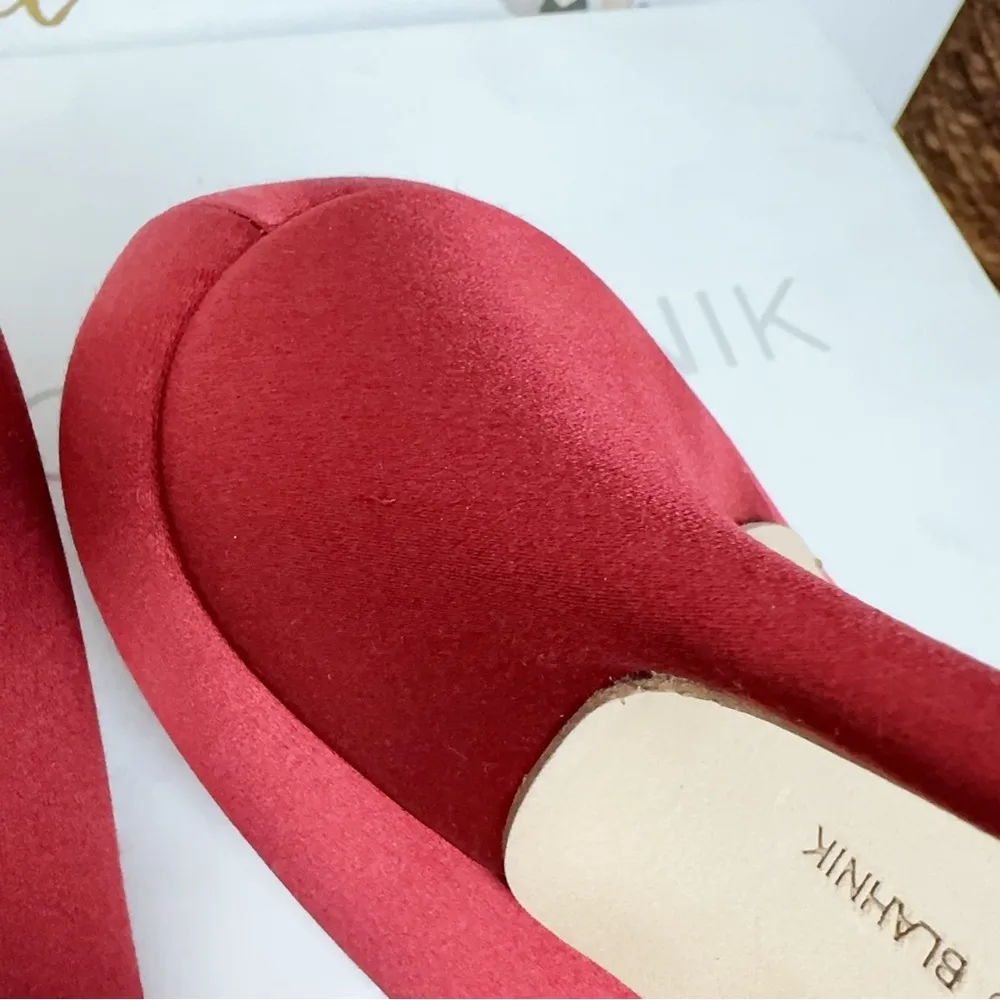 NIB Manolo Blahnik Wine Red 105mm Hangisi Satin Pumps Size 37.5 - Image 11