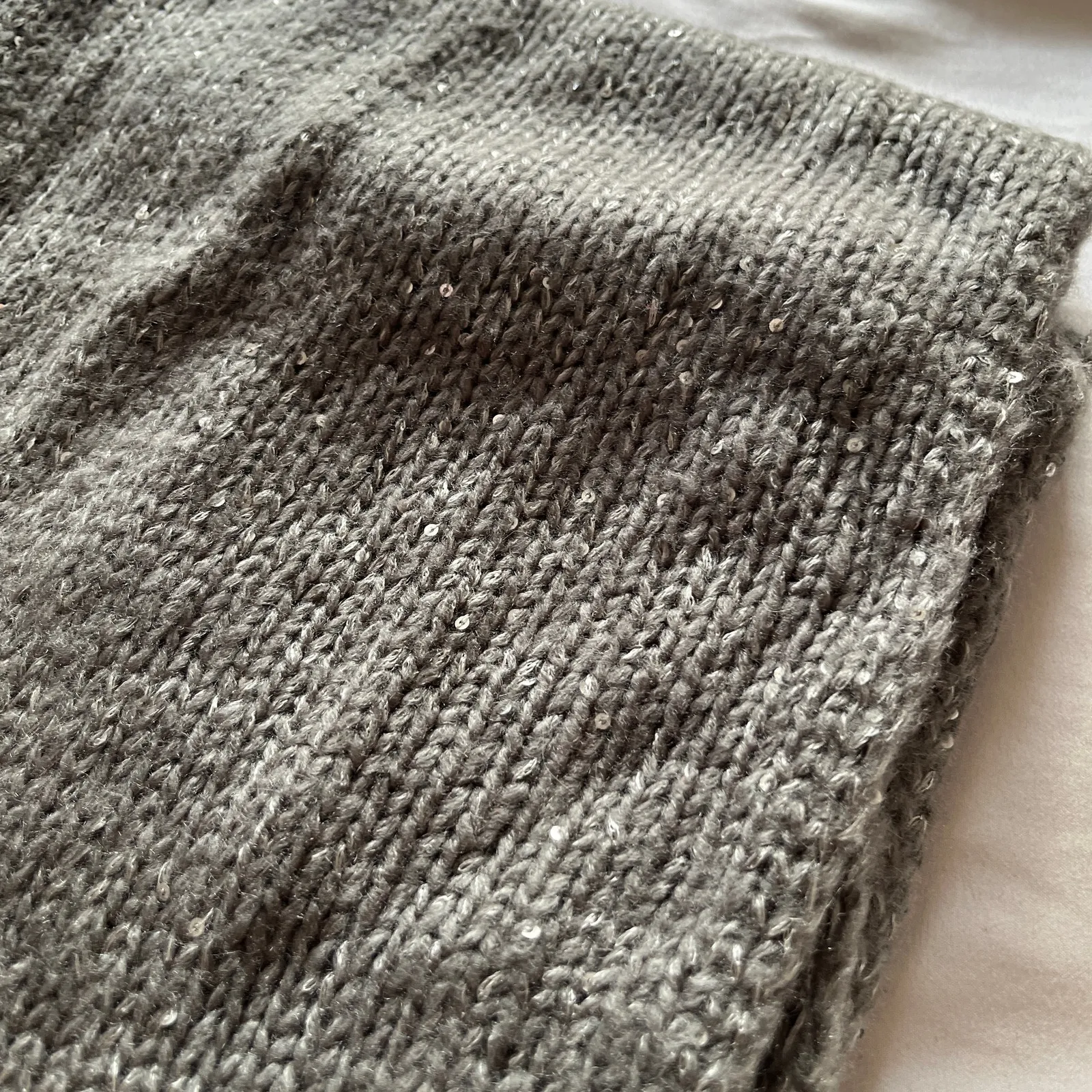 Victoria's Secret | Gray Knit Sequined Infinity Scarf | 2010s - Image 4