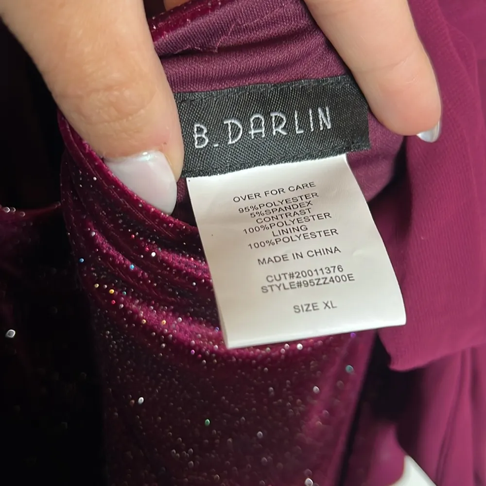 NWT Glitter Velvet Bow Dress - Garnet - Juniors XL - Image 5