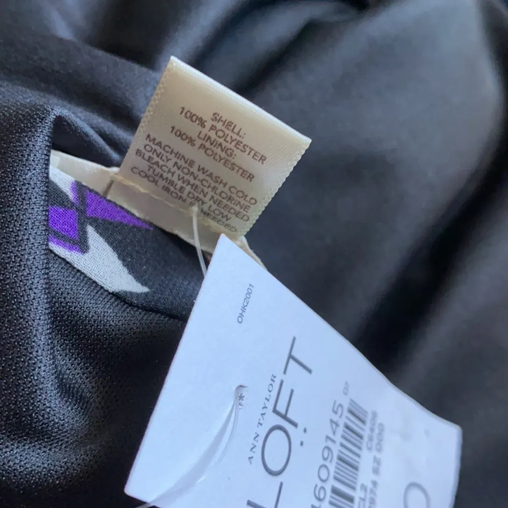 NWT Loft Black/Purple Geometric Pleated Skirt - Image 6