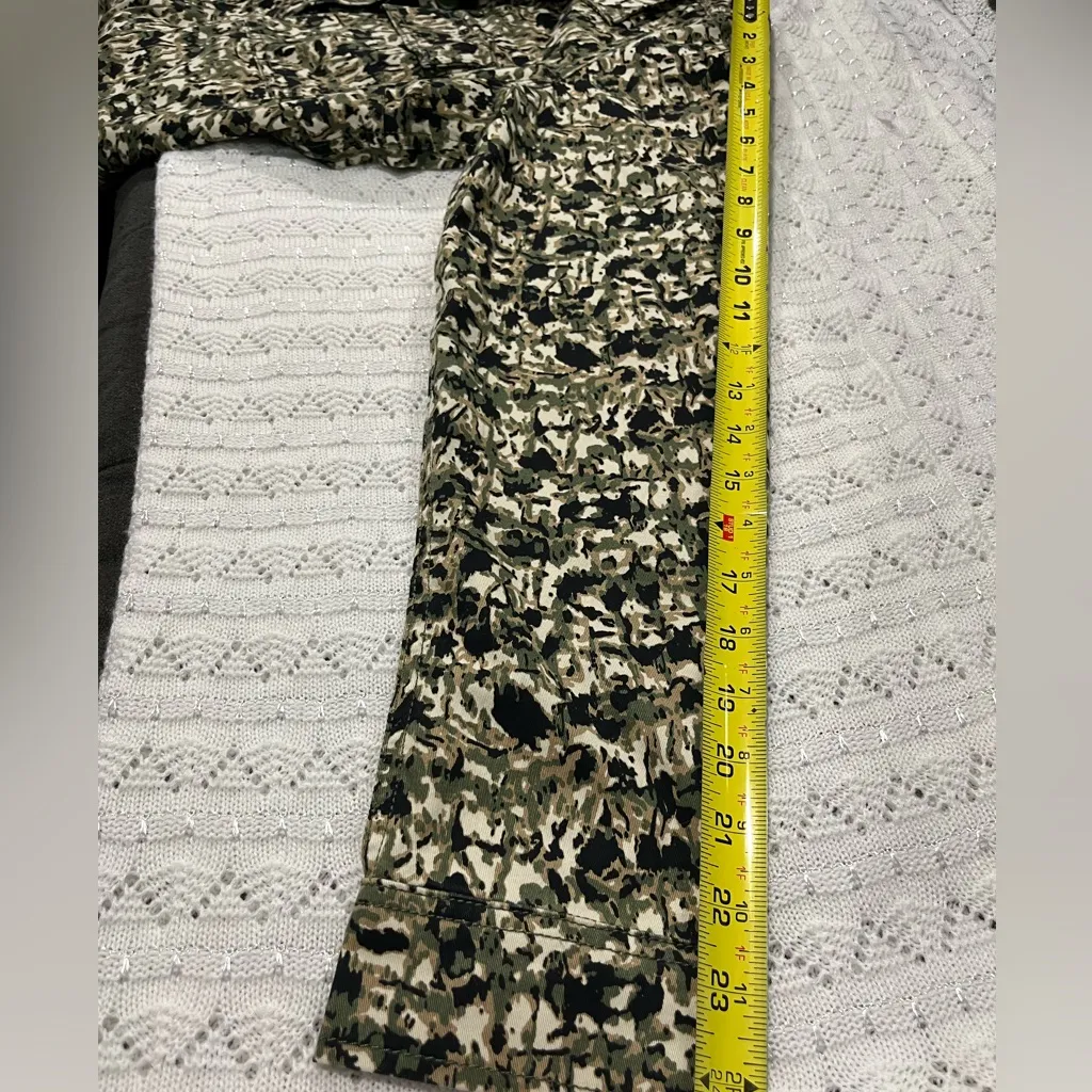 BP + Wildfang Green Camo Print Long Sleeve Canvas Jumpsuit 2 % Spandex Size S - Image 5