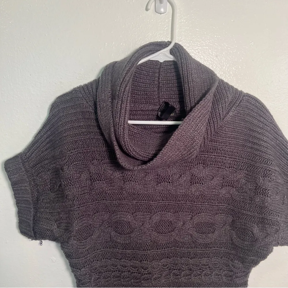 Nine West Jeans Turtleneck Sweater Dark Gray Cableknit S - Image 2