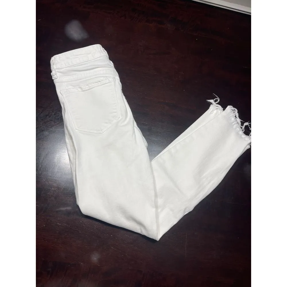 Vervet White Distressed Jeans Frayed Hem Casual‎ Denim Pants Size 25 T-3 - Image 5