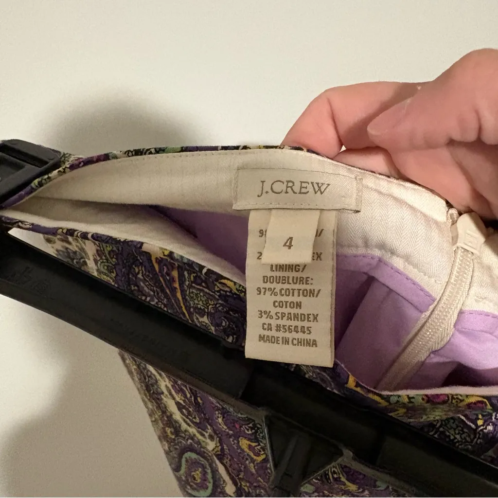 J. Crew Paisley No. 2 Pencil Skirt Style #57494 purple Women's‎ Size 4 - Image 4