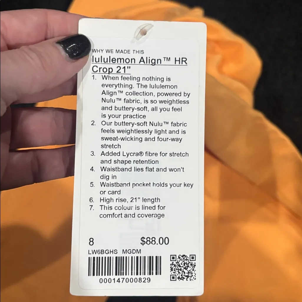 Lululemon Athletica Bright Orange Leggings - Image 2