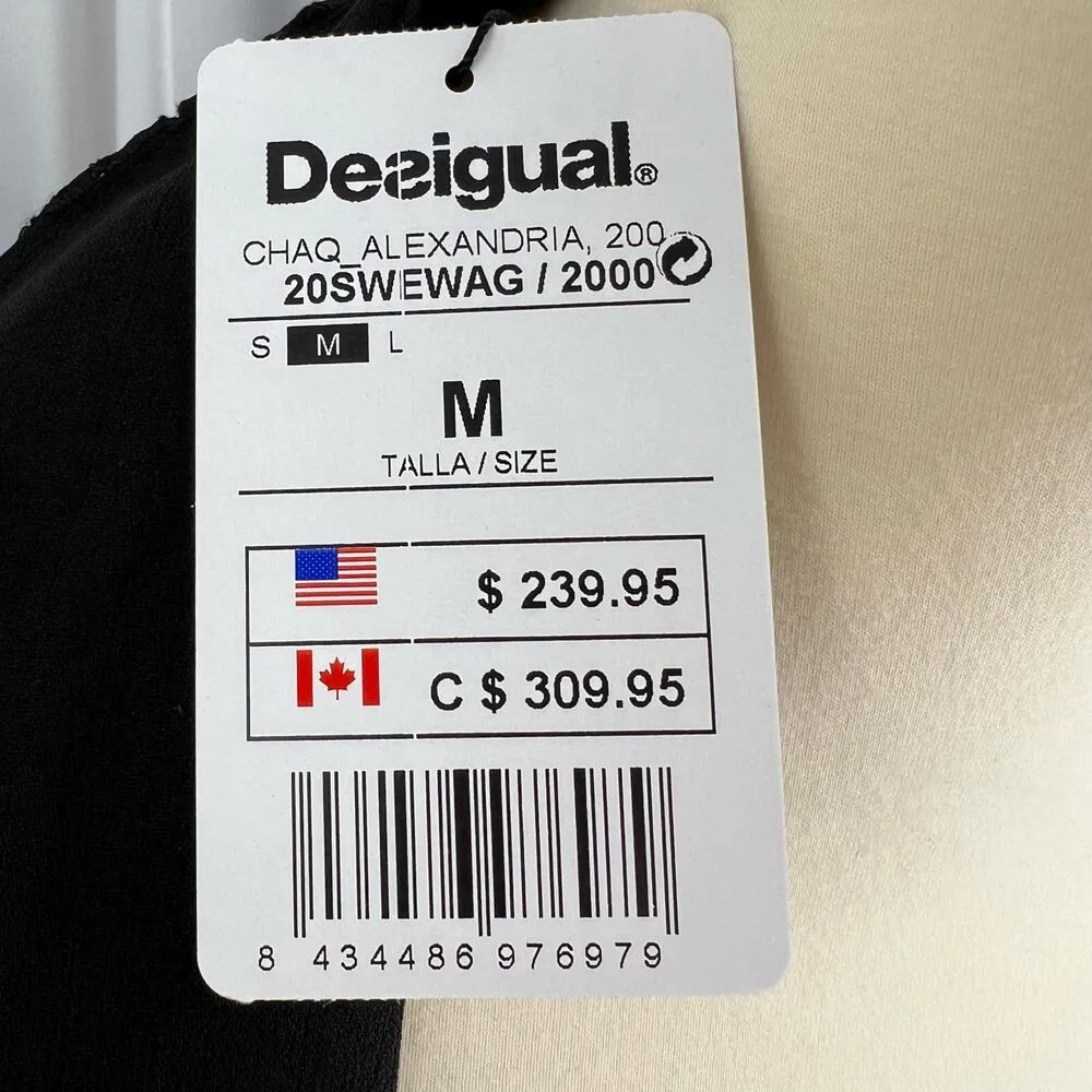 Desigual Kimono Medium Black Embroidered Fringe Open - Image 9