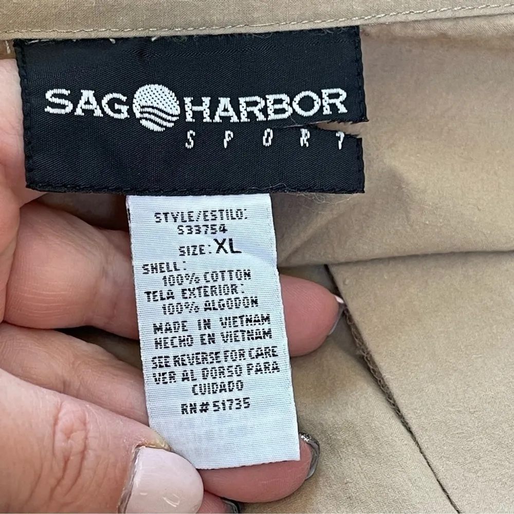 Sag Harbor Sport safari maxi skirt beige cotton Sz XL - Image 7