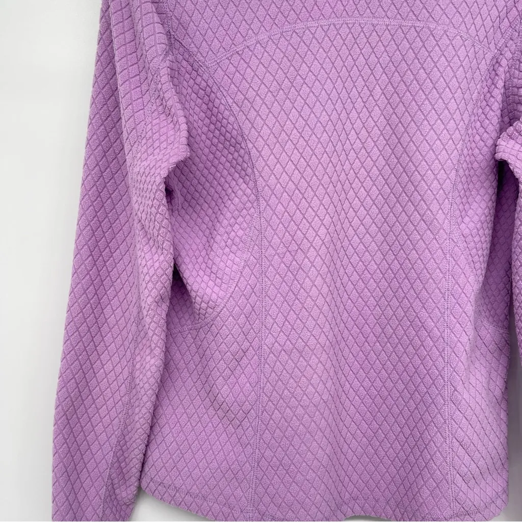 Tek Gear Quilted Fleece 1/4 Zip Pullover Women M Purple Thumbholes Turtleneck - Image 9