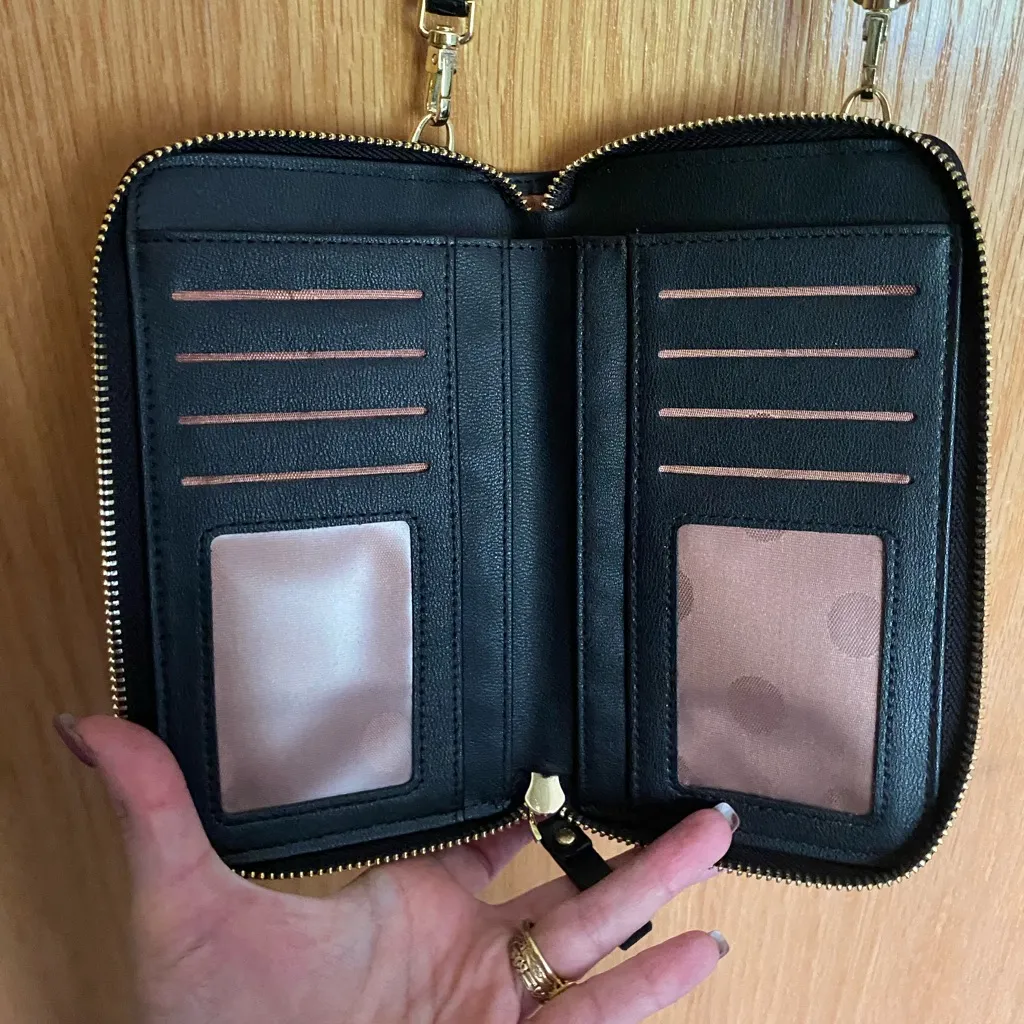 STONE black mini crossbody wallet + phone holder - Image 4