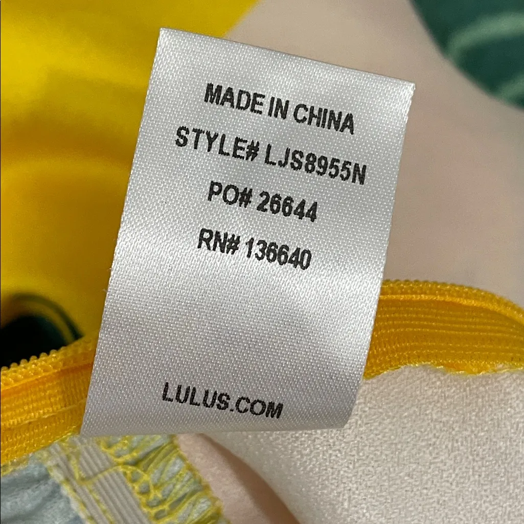 Lulu's Strapless Yellow and Green Tropical Jumpsuit - Image 9