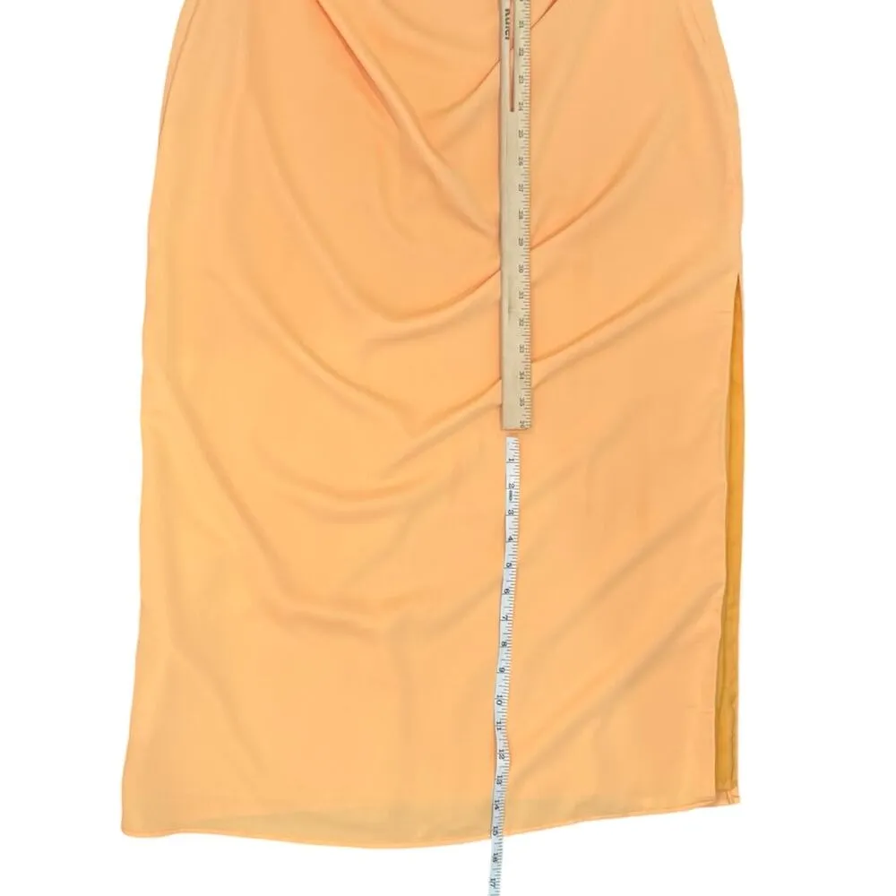 Pretty Lavish Orange Keisha Midi Dress Cowl Neck Satin Dress size 12 NEW Tags - Image 15