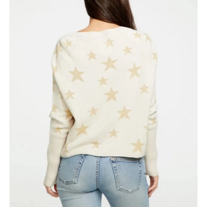 Chaser cropped golden star pullover size S - Image 3