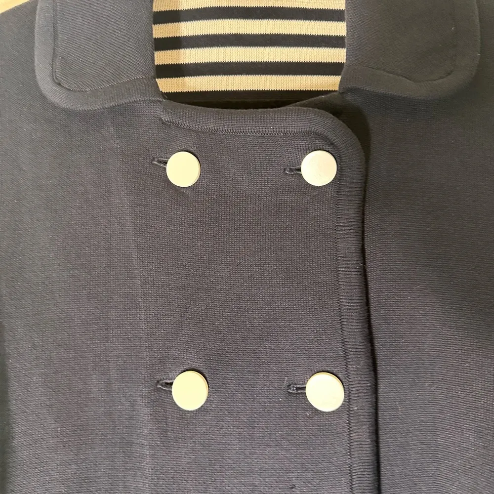 Tory Burch Navy Sailor Nautical double breasted cotton button down jacket XL - Image 6