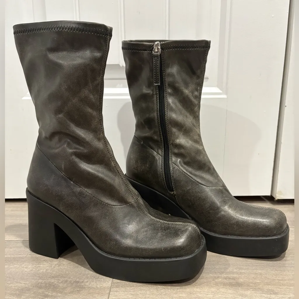 🆕 Steve Madden Klayton Gray Ankle Boots Size 9.5 M - Image 3