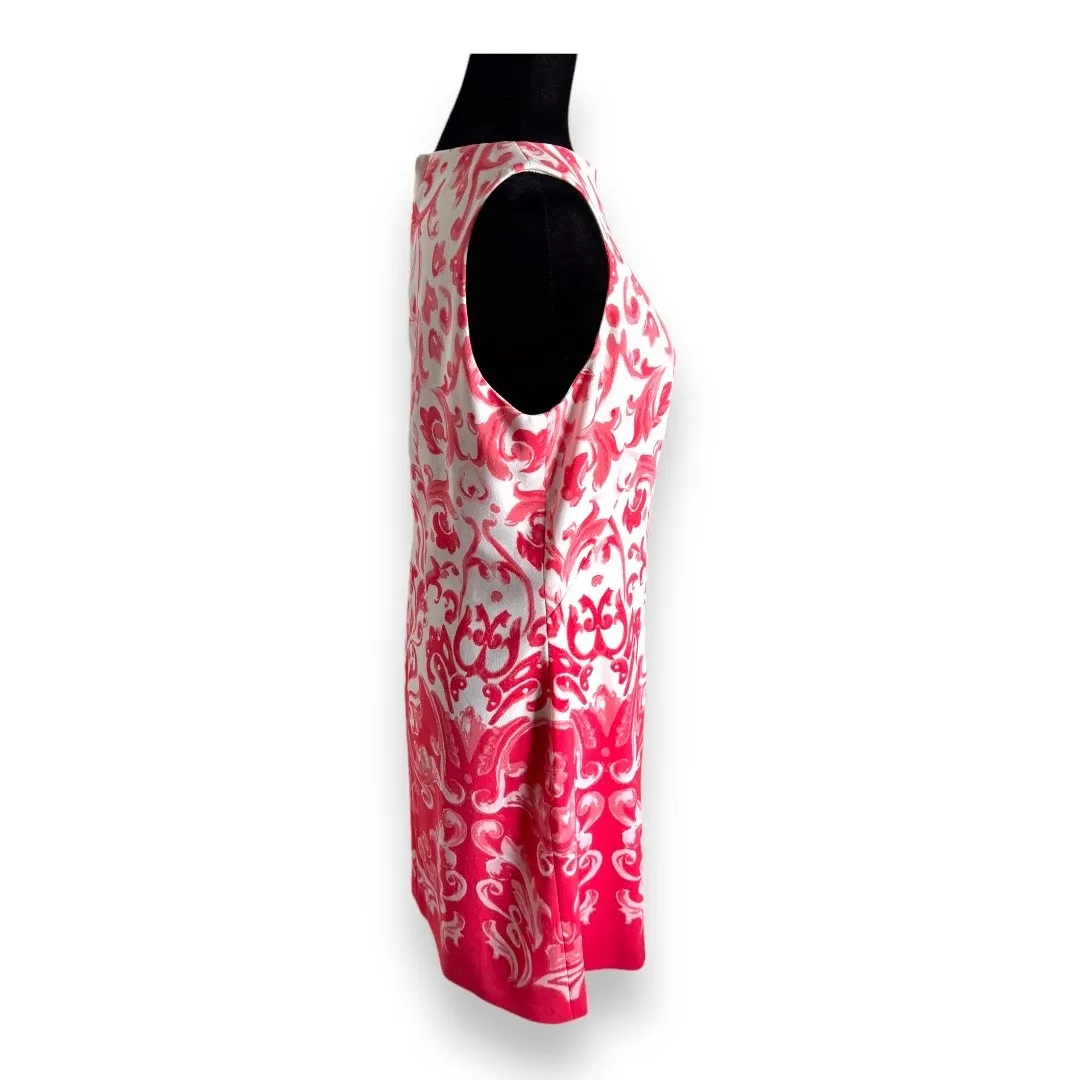 Lauren Ralph Lauren Womens Dress Sz 12 Coral White Tank Baroque‎ Pattern - Image 5
