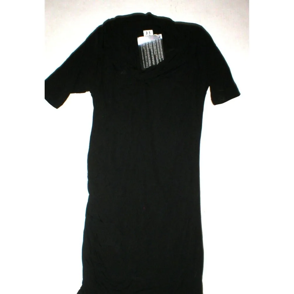 New Womens Halston Heritage Cowl Asymmetric 6 Dress Designer NWT Black Sleeves - Image 7