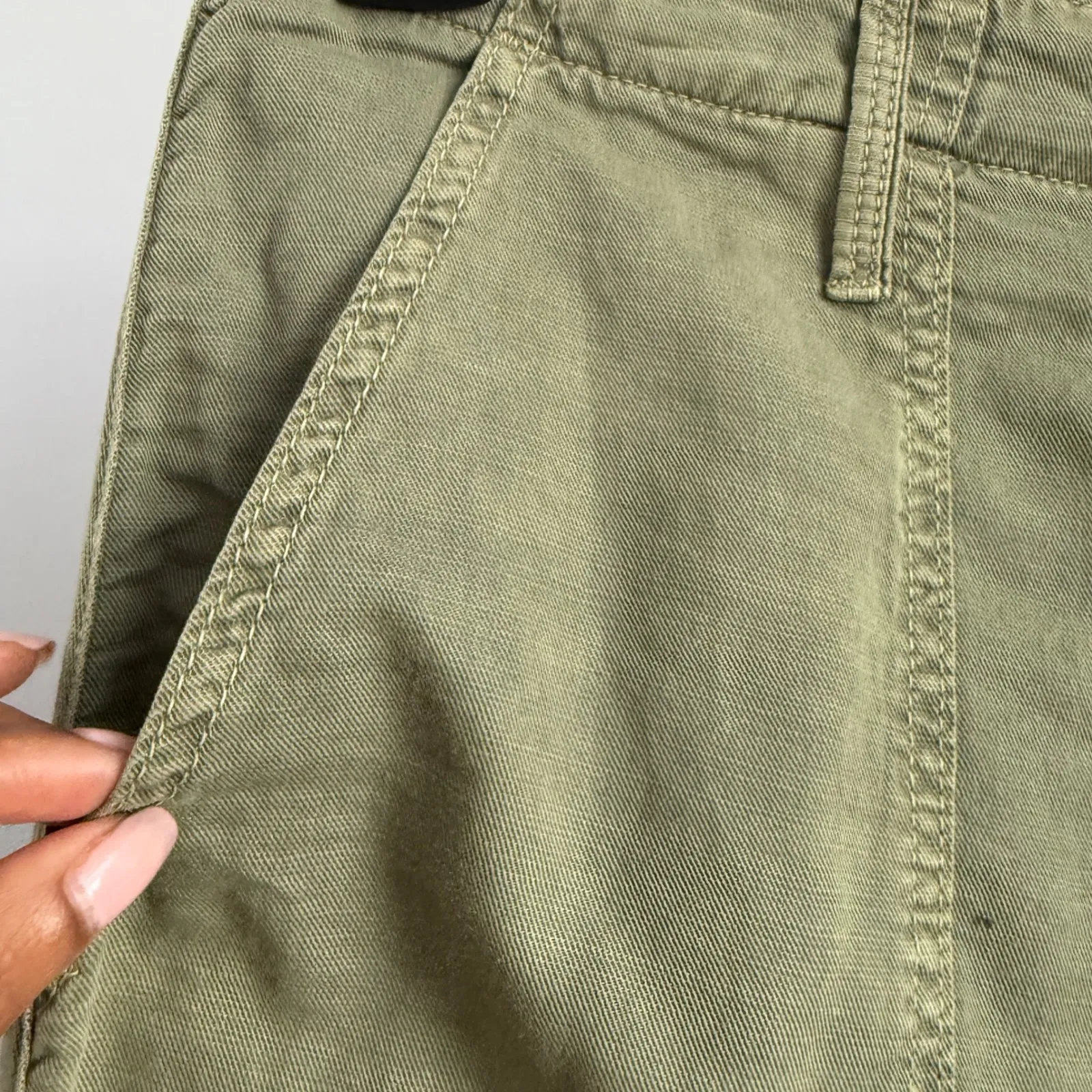 MOTHER Womens Size 28 Green Crop Utility Pants‎ Casual Linen Blend Trousers - Image 7