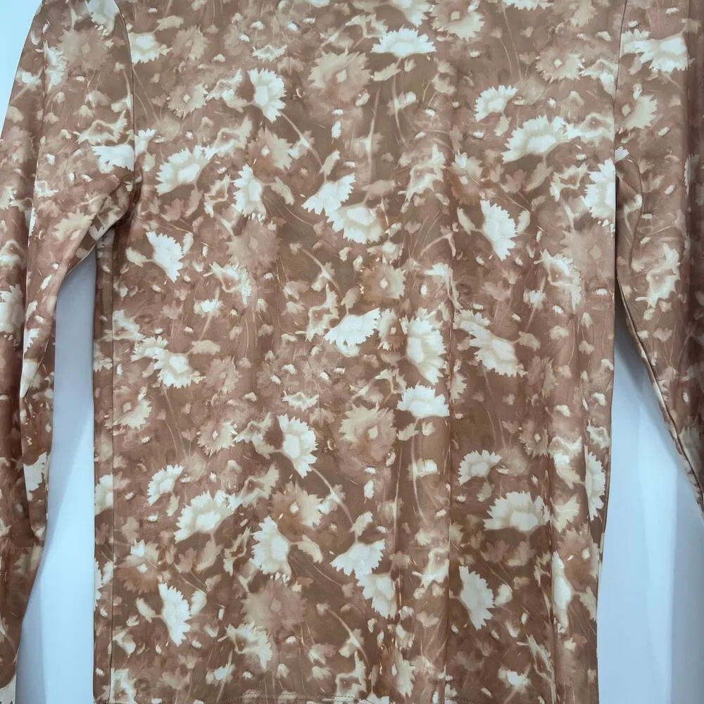 Aritzia Wilfred hour longsleeve brown cream exclusive design stretch size medium - Image 4