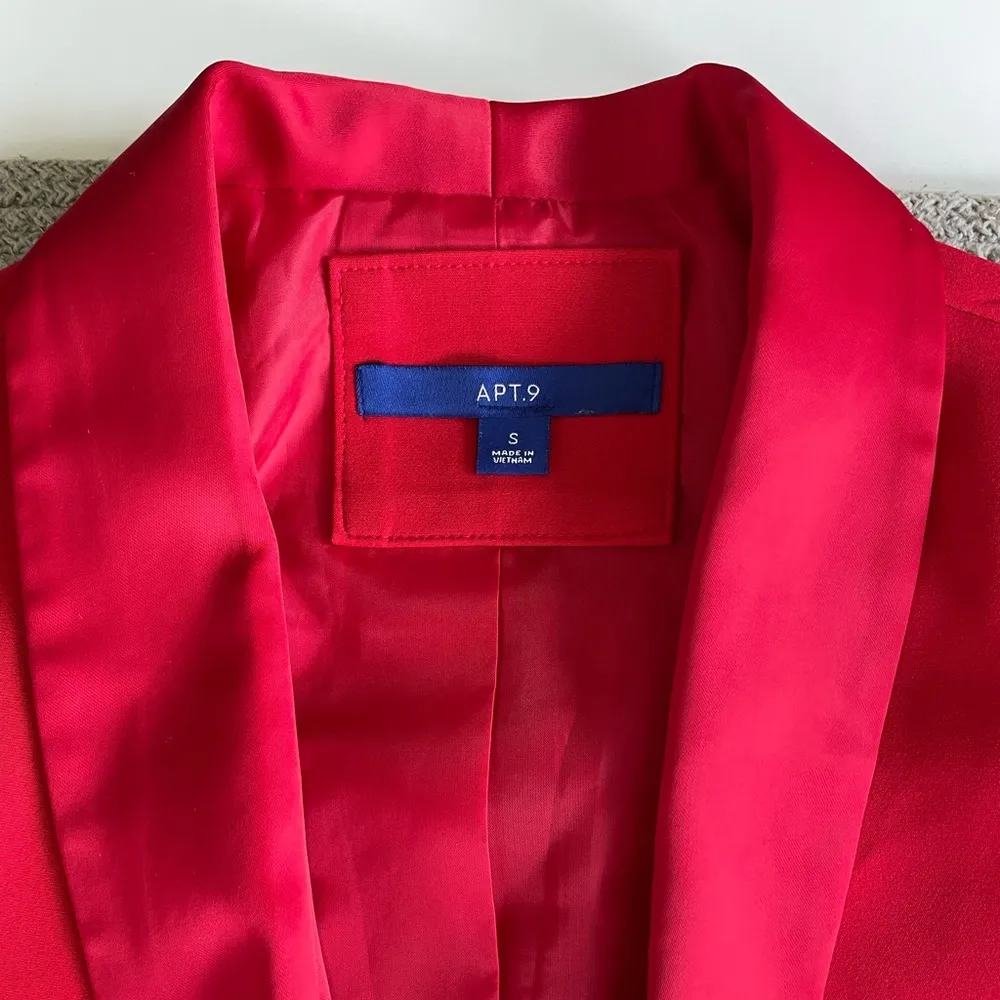 Vintage Apt. 9 Cherry Red Tuxedo Blazer Jacket Fully Lined Apt. 9 Size Small - Image 5