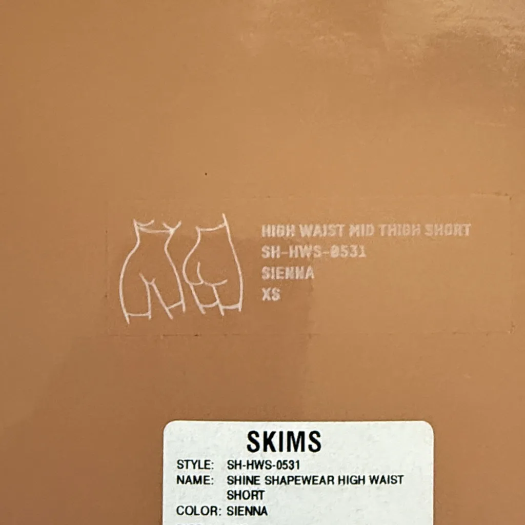 SKIMS Women’s XS Shine Shapewear High Waist Shorts in Sienna New NWT - Image 4