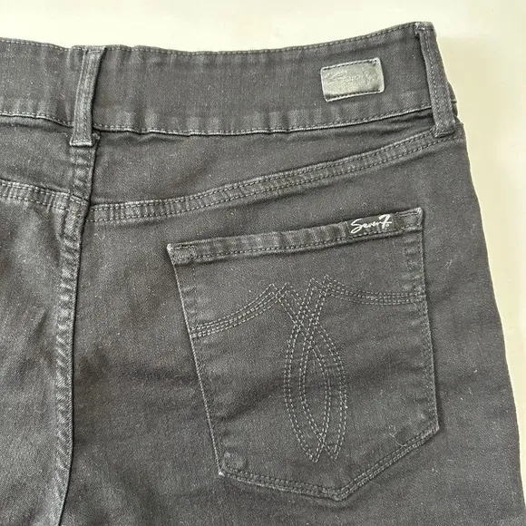 Seven7 Black Bermuda Shorts Mid Rise Tummy Control Denim Womens‎ Size 16 - Image 8
