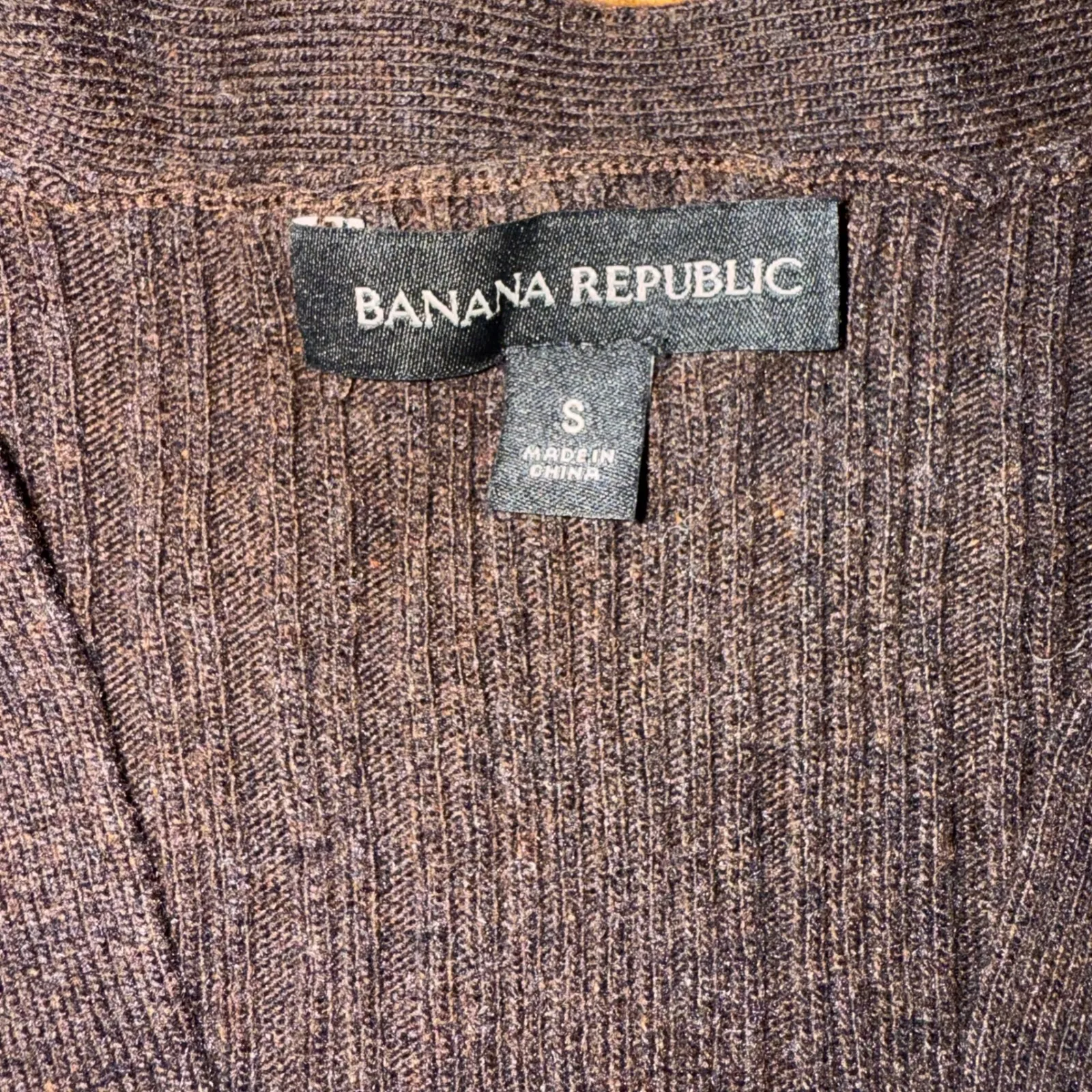 Banana‎ Republic Women Ribbed Knit V Neck Button Front Cardigan Sweater Size S - Image 3