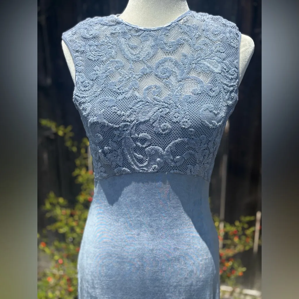 Vintage Casadei Blue A-line Full-Length Sample Dress Women’s Size Small - Image 3