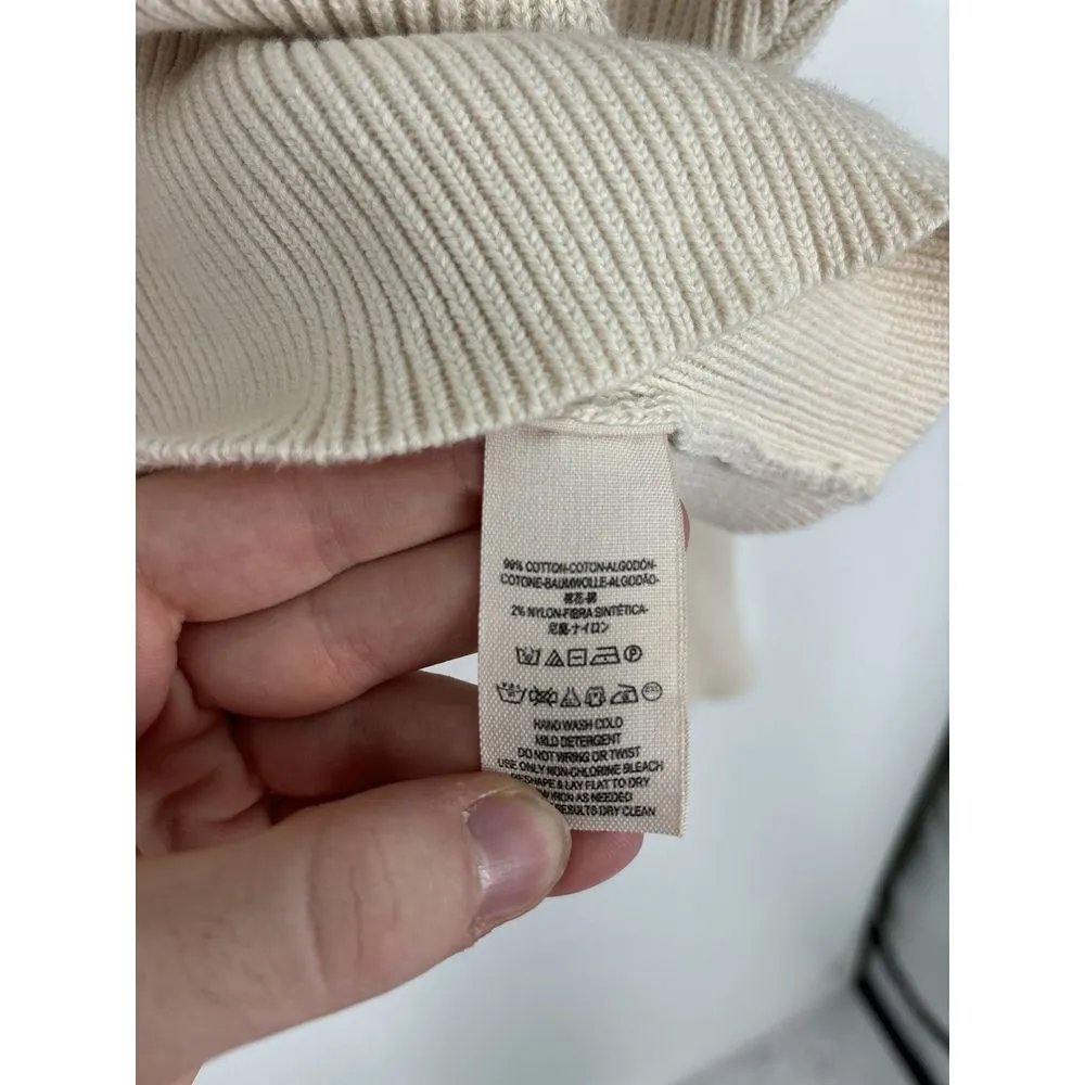 Free People Allure Pullover Sweater V Neck‎ Ribbed Knit Ivory Cream Womens Small - Image 7