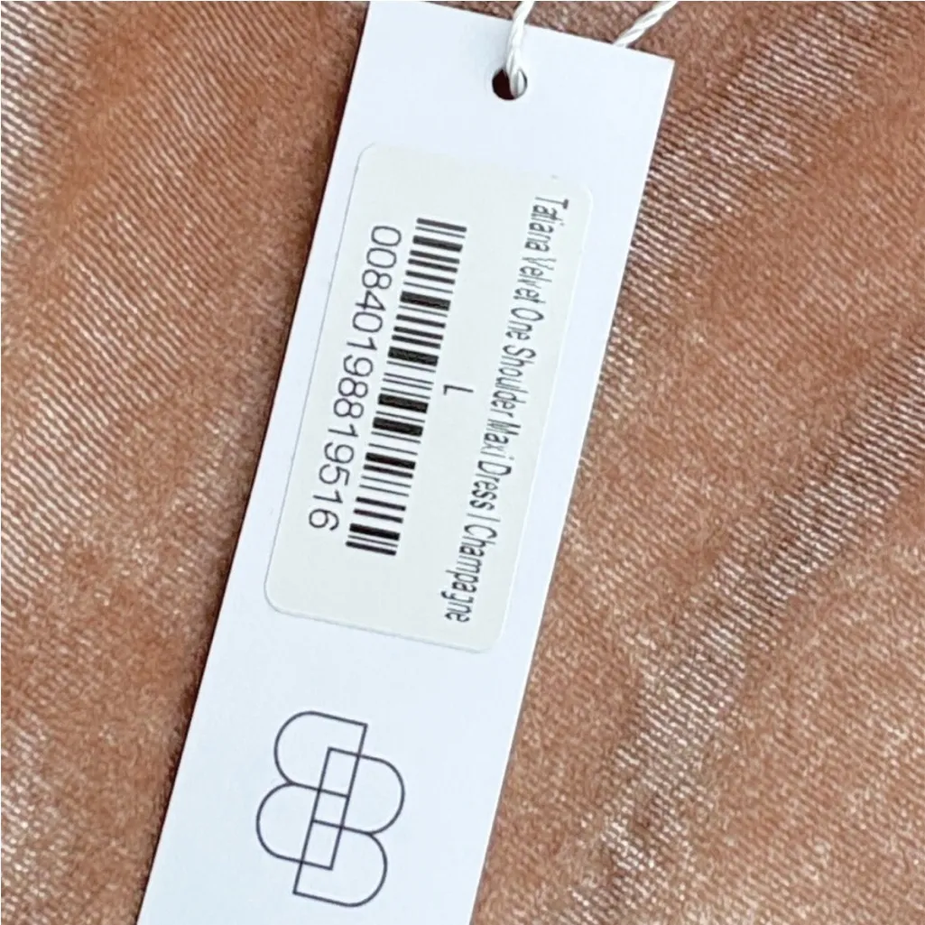 NWT Baltic Born Tatiana Velvet One
Shoulder Maxi Dress Champagne Size Large - Image 6