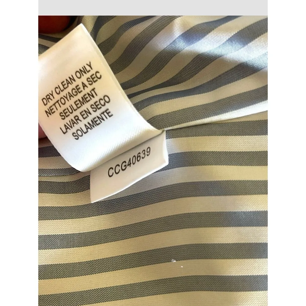 BCBG MAX AZRIA Denim Blue Linen Pantsuit Size Small Blazer Jacket Straight Pants - Image 10