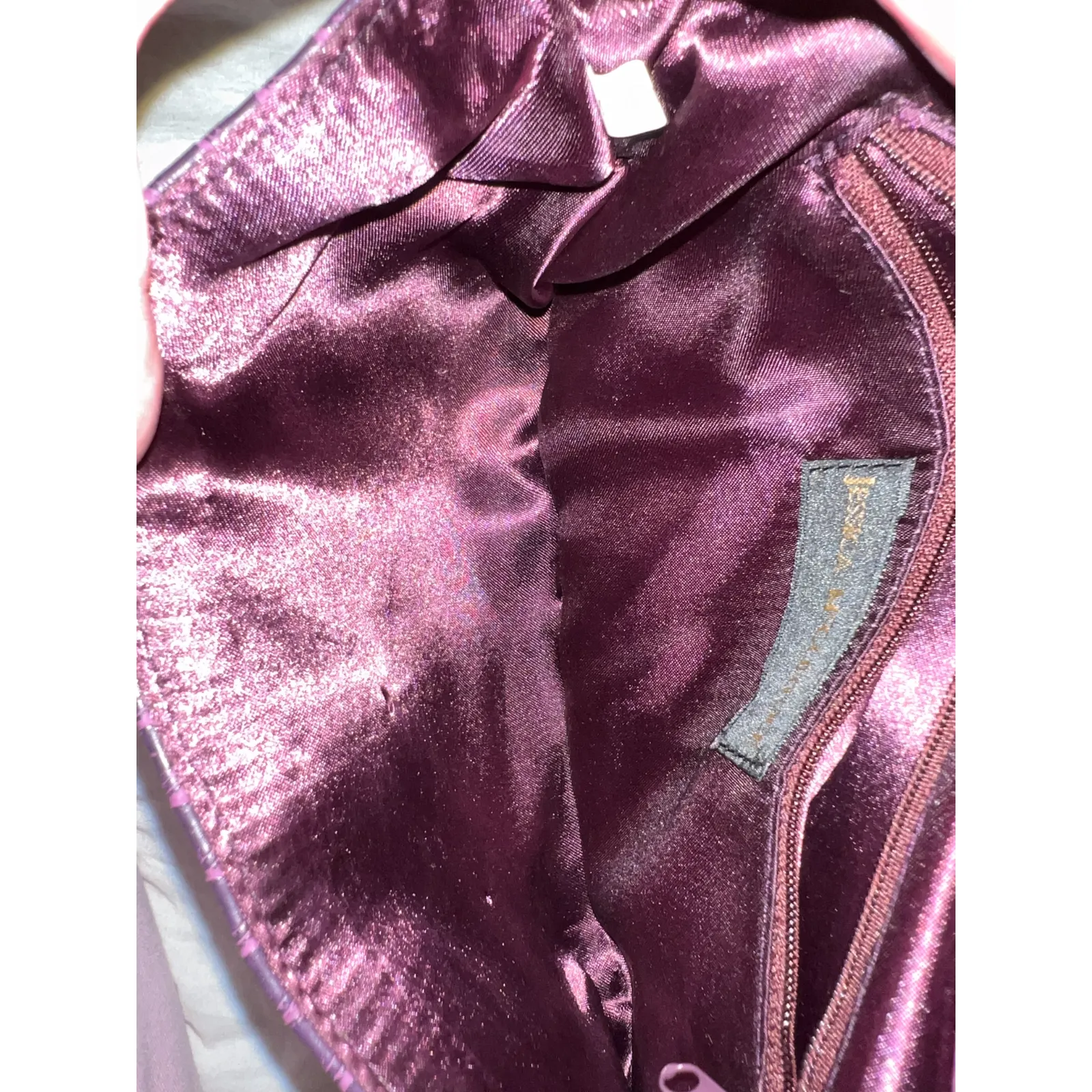 Vintage JESSICA McCLINTOCK Purse Envelope Purple Formal Casual Chain Clutch - Image 6