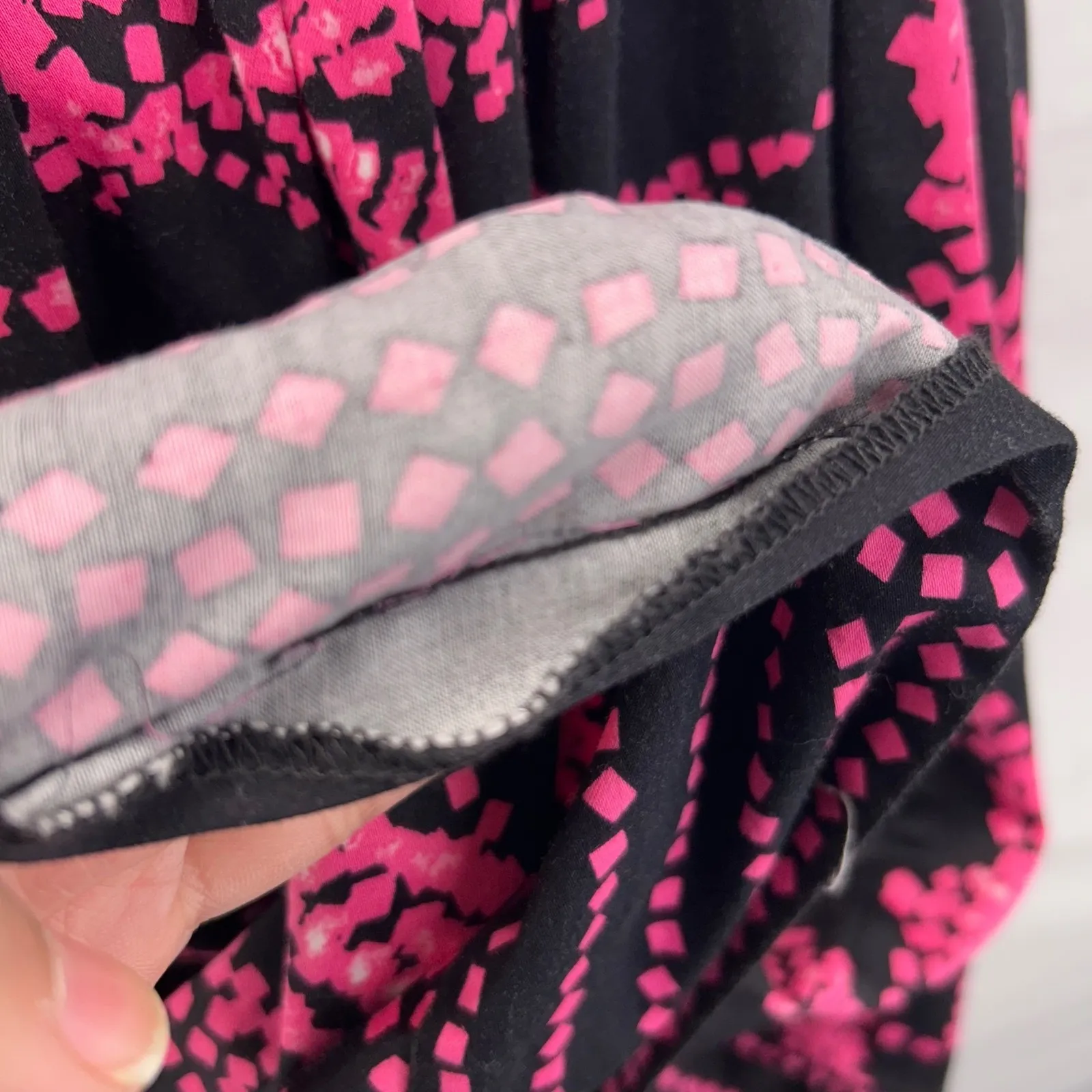 Jones New York Fit & Flare Dress Black Pink‎ 10 - Image 9