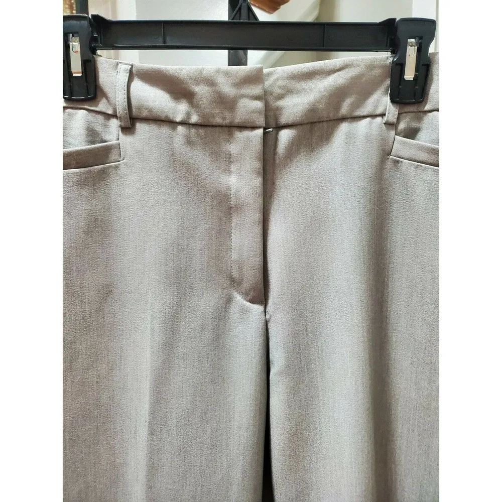 Counterparts Women's Solid Gray Polyester Mid Rise Straight Leg Dress Pant 12 - Image 3