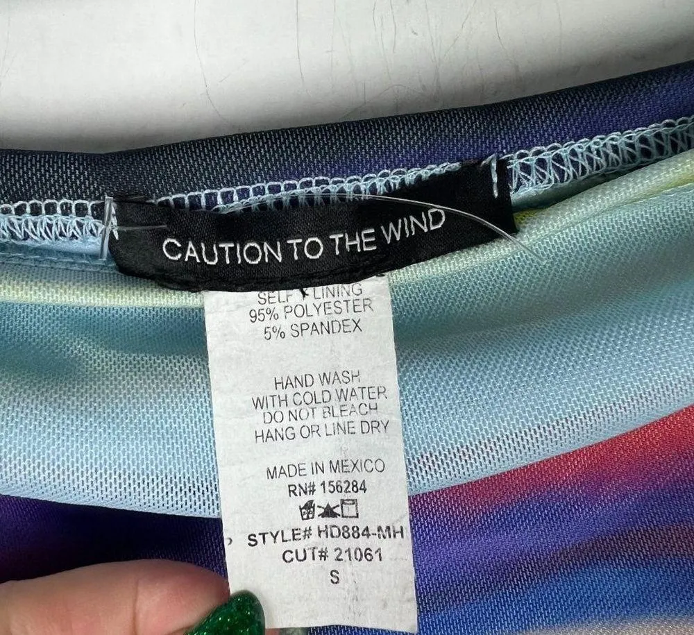 NWOT  Multicolor Strapless Ruched Bodycon Dress Size Small S - Image 4