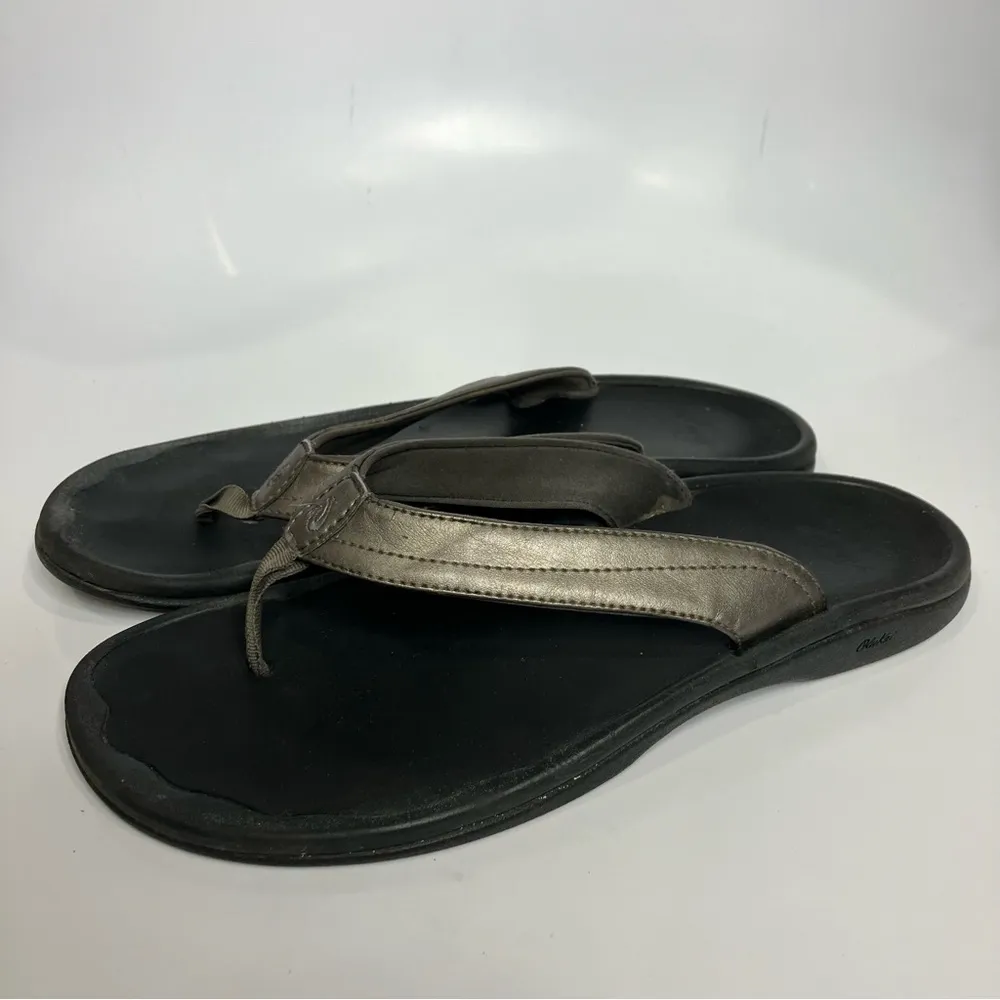Olukai OHana flip flop sandals silver women’s size 10‎ casual beach summer - Image 4