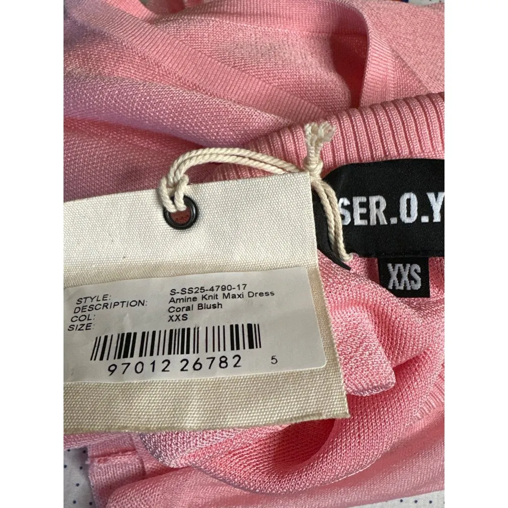 SER.O.YA Amine Knit Maxi Dress in Coral Blush XX - Image 8