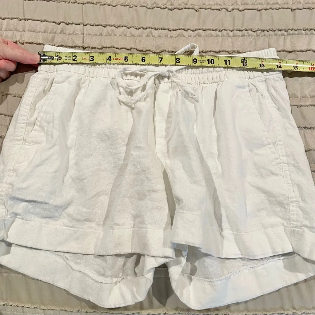 Old Navy Linen Blend Mid Rise Pull On Short White Small S 3.5” 209712 - Image 7