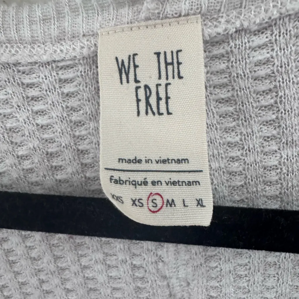 We The Free Catalina Thermal Size Small White Long Sleeve V-Neck Top - Image 5