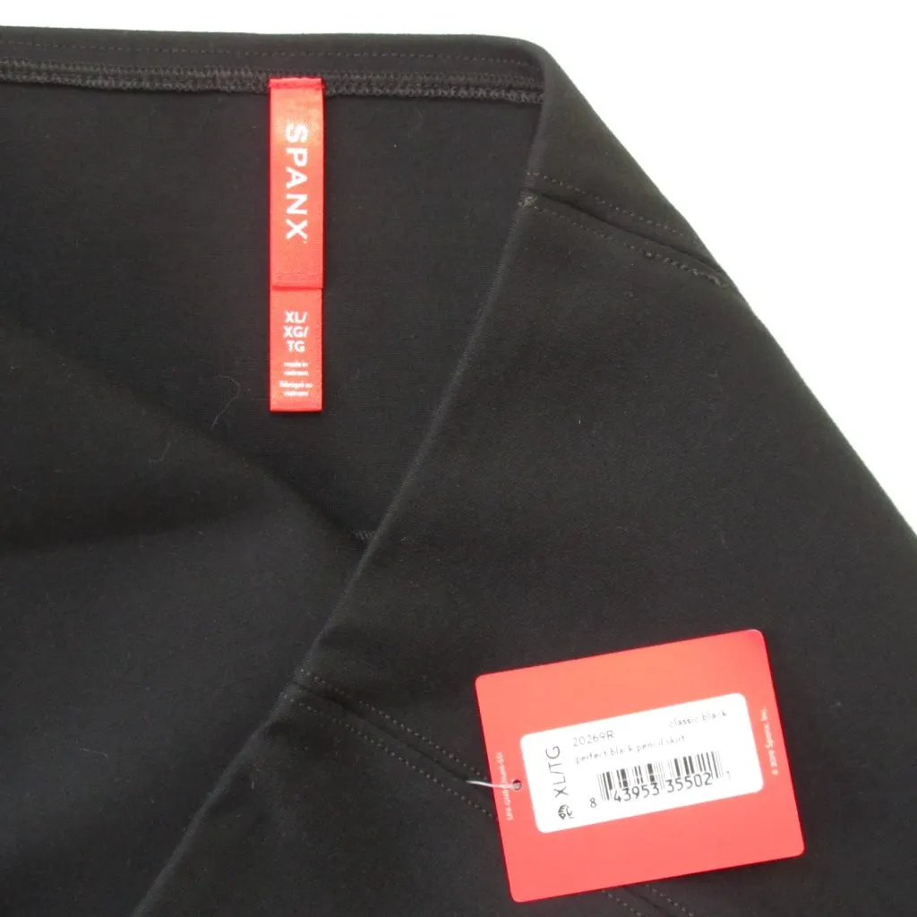 NWT SPANX Perfect Ponte Pencil in Classic Black Shaping Stretch Skirt XL - Image 2